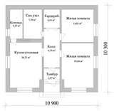 Проект маленького дома из газобетона A-029 A-029