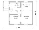 Проект дома с мансардой, три спальни B-081 B-081